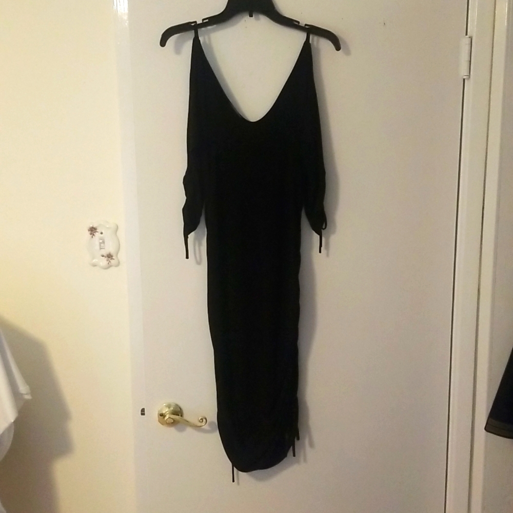 Sexy Black Dress Gothic Witchy Cold Shoulder